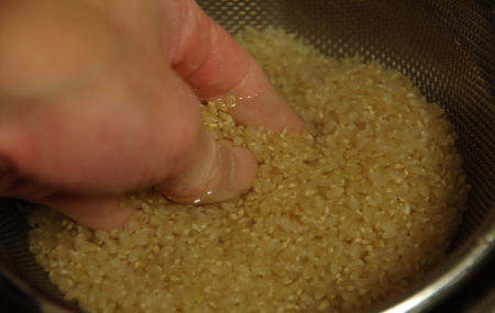 玄米の洗米